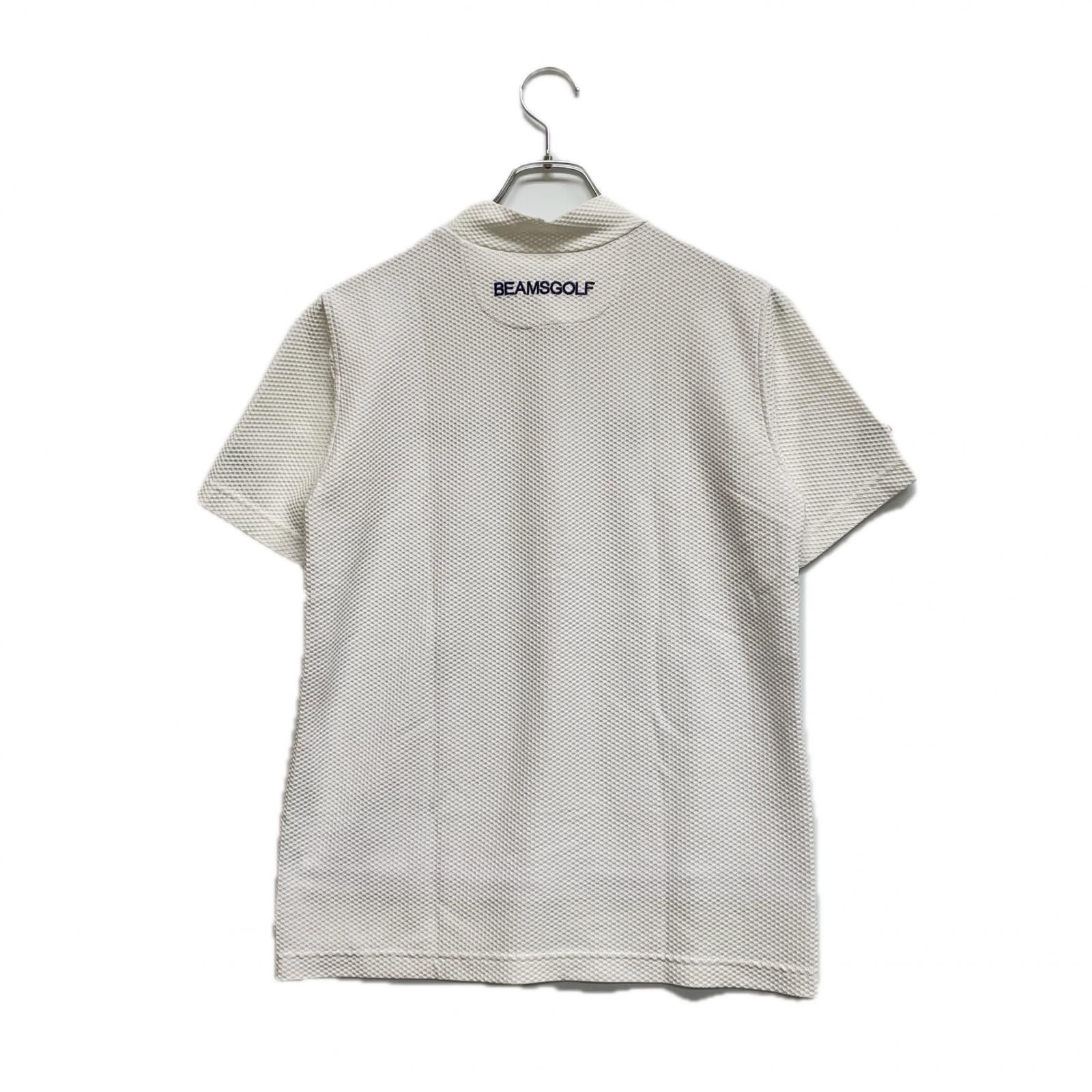 メンズ ビームスゴルフ BEAMSGOLF 半袖シャツ S ホワイト モックネック メッシュ シンプル
