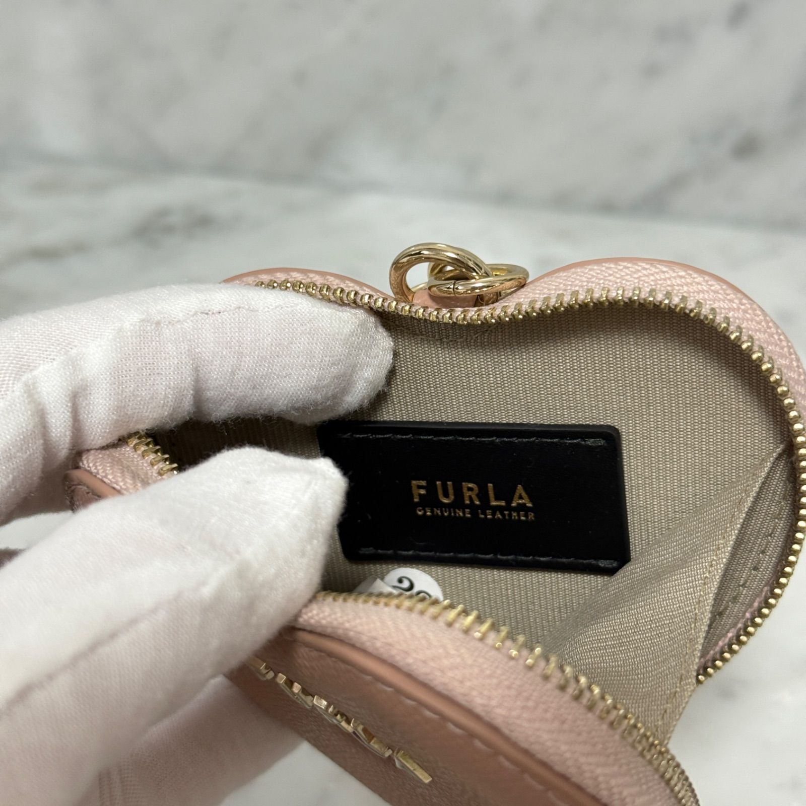 新品 未使用 FURLA フルラ コインケース 小銭入れ ハート ピンク 