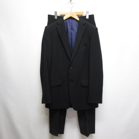 リスペクトネロ RESPECTNERO 3ピース スーツ 96Y7 黒 ブラック 3点セット ジャケット ベスト スラックス パンツ 春夏用 はるやま
