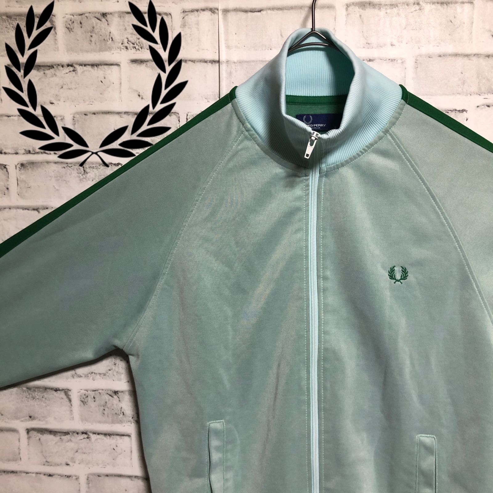 Fred Perry⭐️トラックジャケット/ジャージ M ミント 緑刺繍月桂樹 