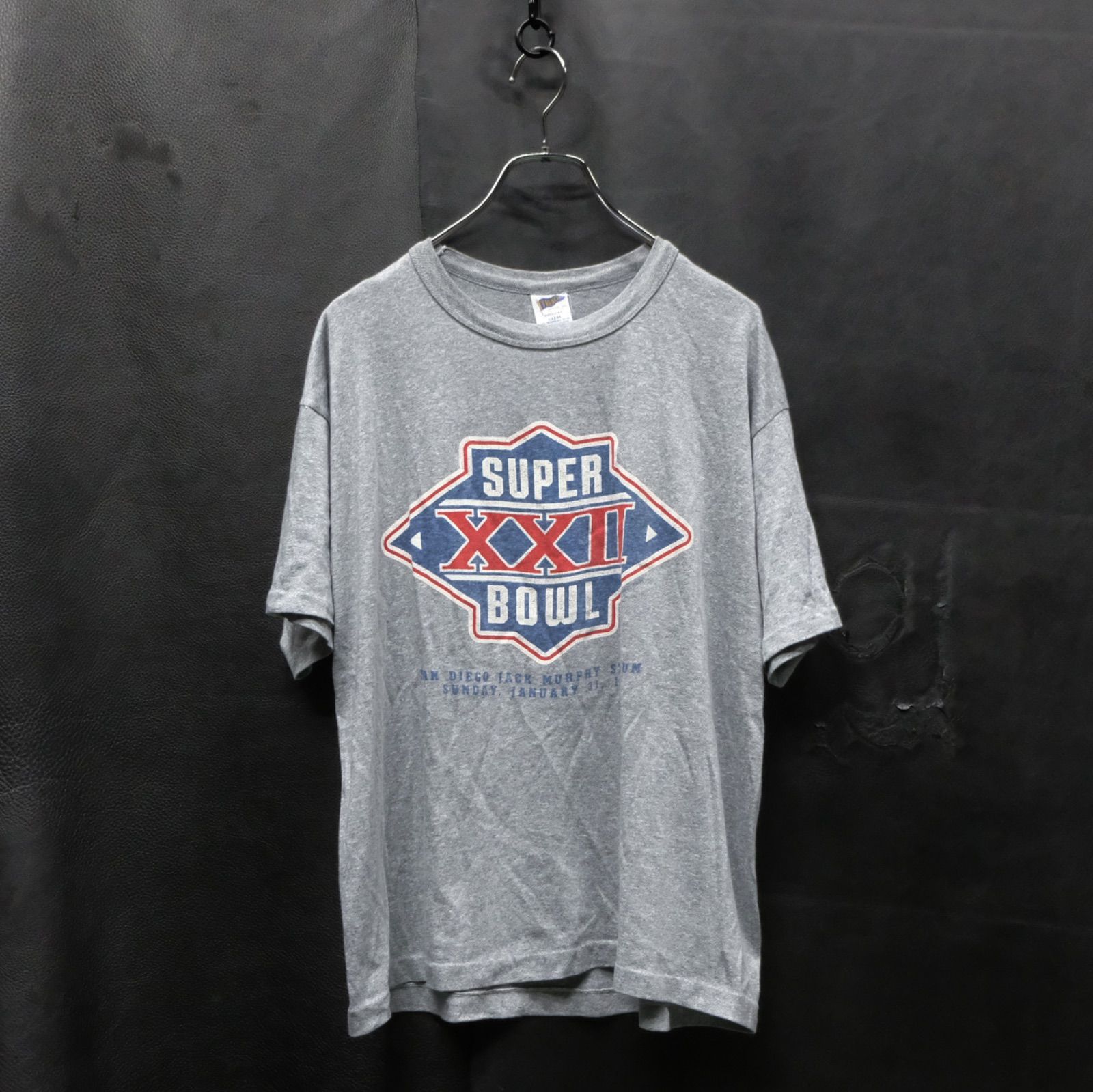 80s USA製 TRENCH MFG 第22回スーパーボウル 半袖Tシャツ Lサイズ 1988 