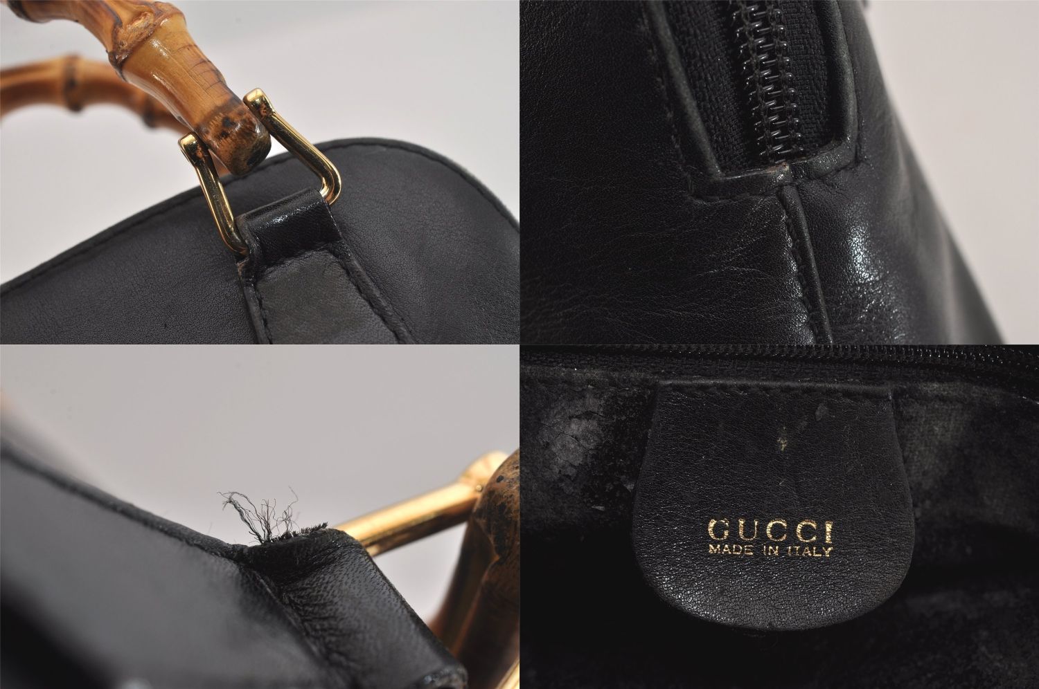 【正規品】グッチ GUCCI バンブー 2WAY ハンドバッグ 黒 A4収納可 グッチバンブー1947 ミニ トップハンドル ブラック レディース