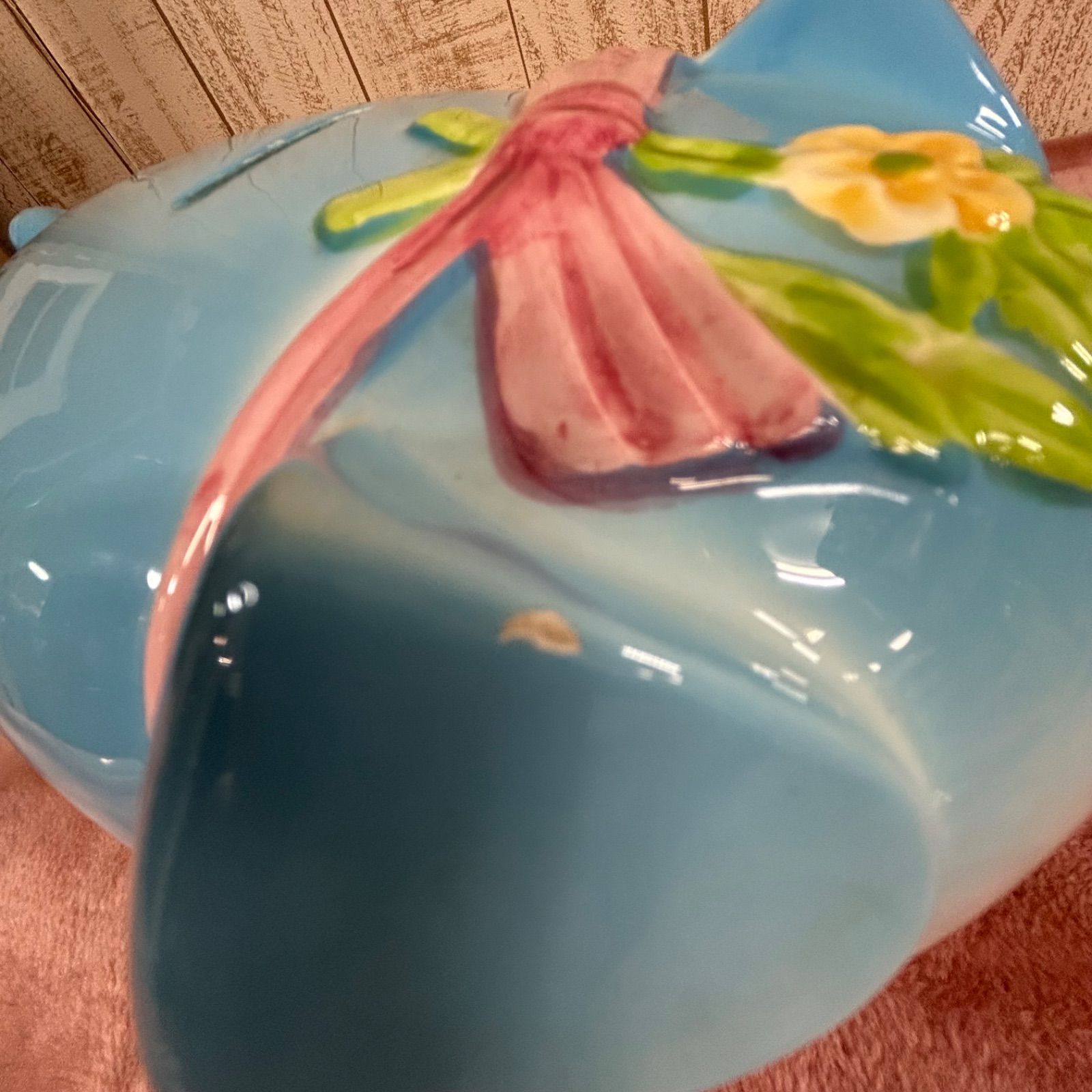 加藤工芸 豚の貯金箱 陶器製 ピギーバンク 水色 希少 - メルカリ