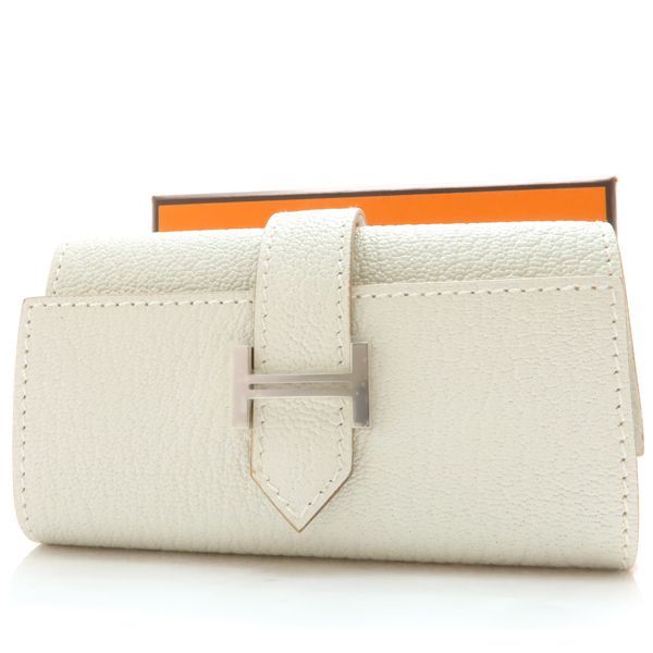 HERMES ベアン キーケース 4連 シェーブル ホワイト系 SV金具