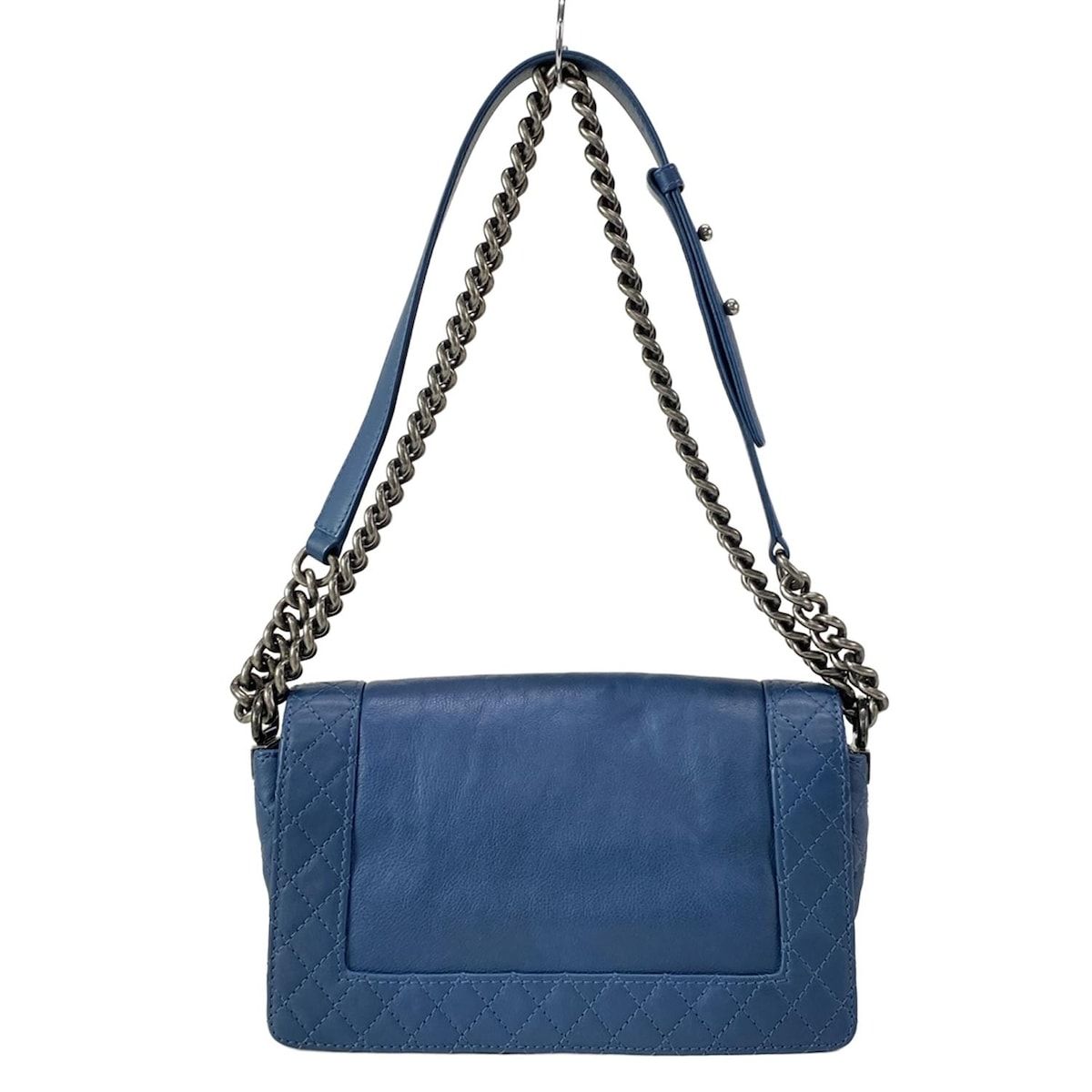VINTAGE シャネル BOY CHANEL 25cm ネイビー/G金具 CHANEL(シャネル) ショルダーバッグ ボーイシャネル ブルー