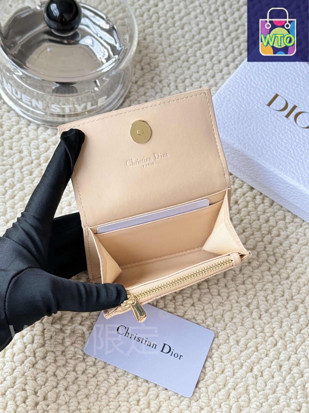 エレガント＊高級感【DIOR】My Dior Glycine ウォレット My Dior Glycine Wallet Cherry Red Cannage Lambskin | DIOR