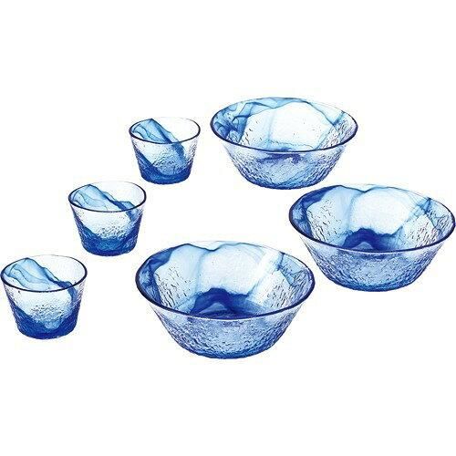 3営業日で発送 東洋佐々木ガラス 流蒼 そうめん3客セット 夏の器 素麺 うどん そば猪口 35832 G097-B71 入数 2