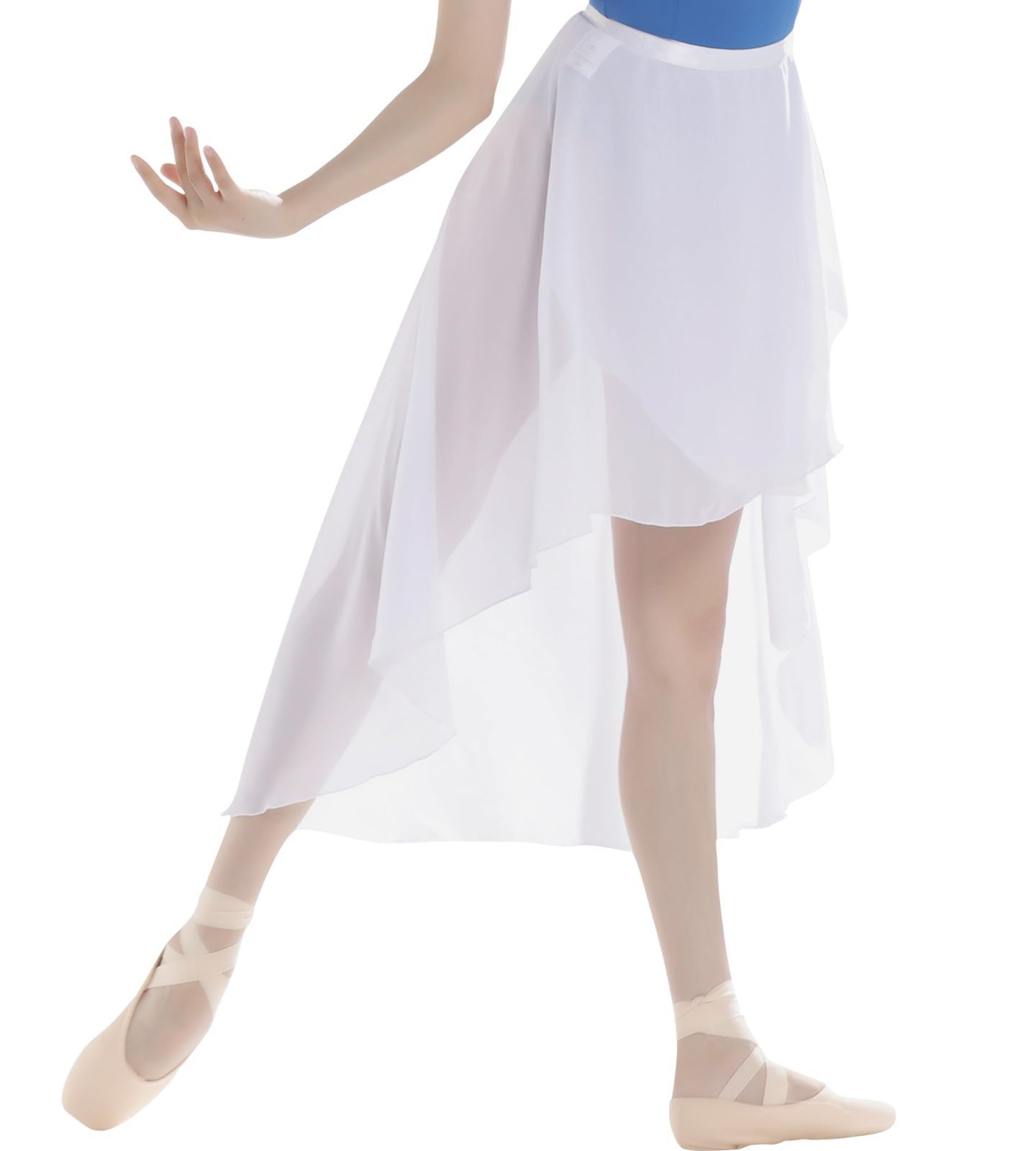 ホワイト_165 flexdans バレエ スカート 大人 巻きスカート シフォンスカ－ト バレエ用品 ダンス スカート ラップスカート ダンス ウエストゴム プルオン D033-WHITE-165