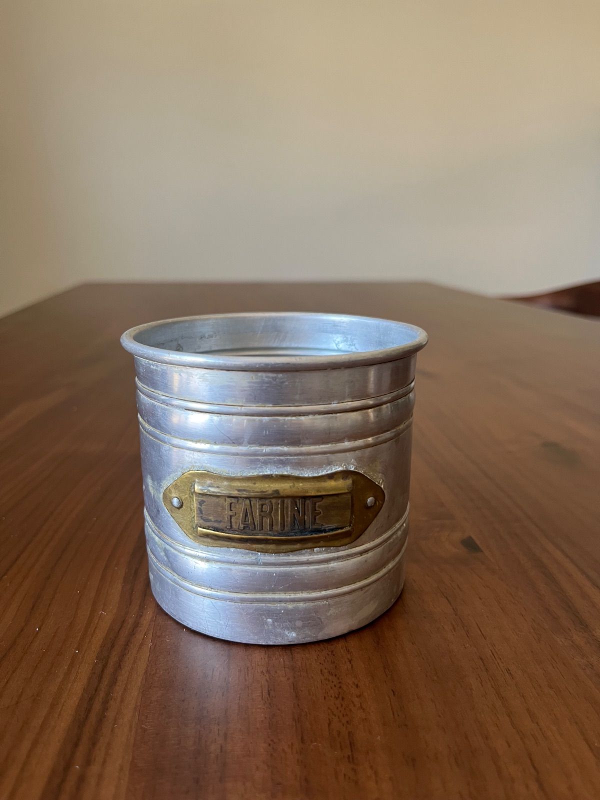 フランスアンティークアルミ製キャニスター セット