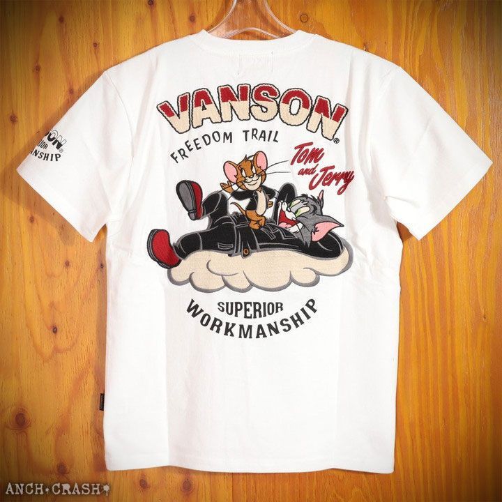 VANSON トムとジェリー コラボ 半袖Tシャツ TJV-2326 オフホワイト