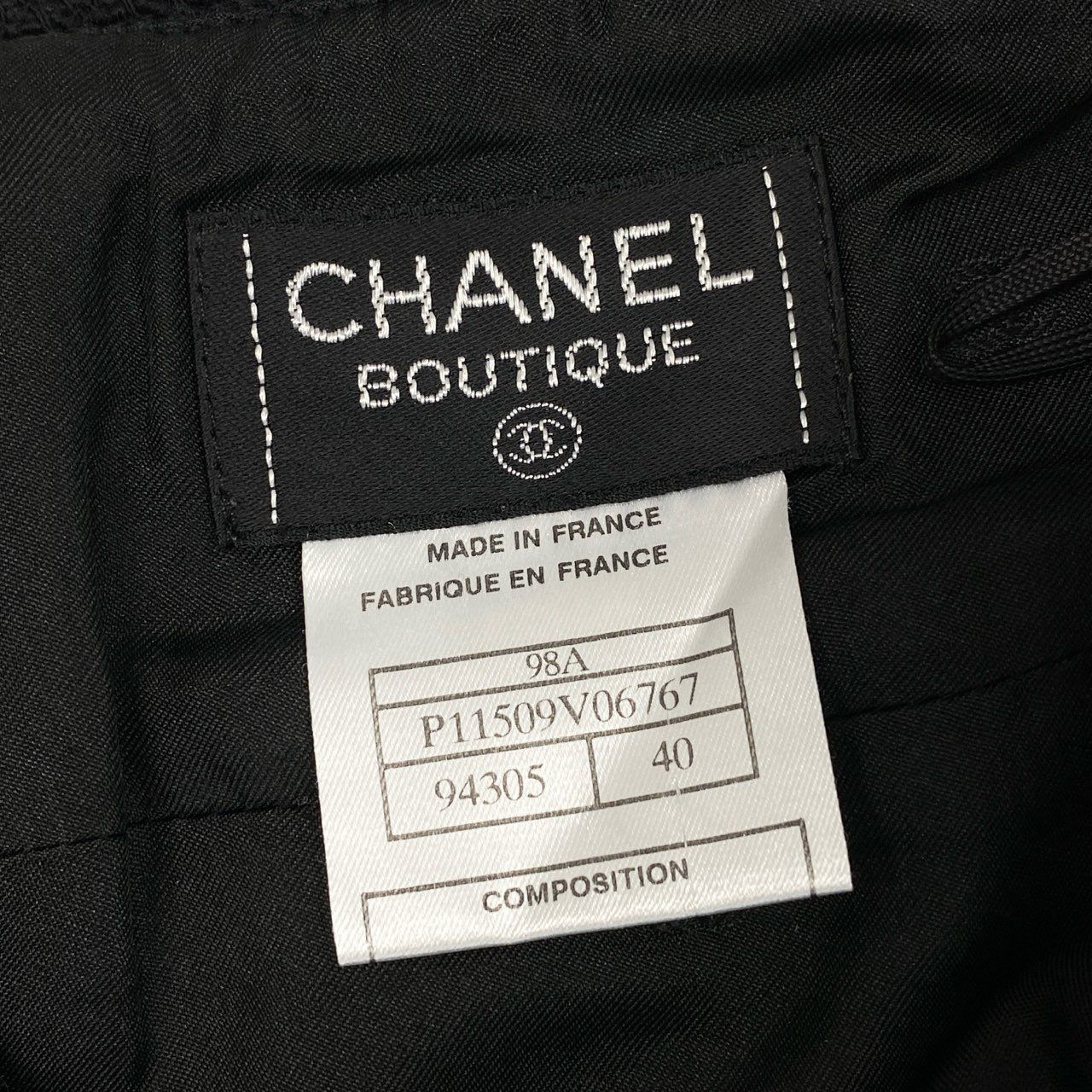 11j6 CHANEL シャネル フランス製 98P ツイードスカート ボトムス P11509V06767 40 ブラック レディースo07t GULLKHAN_COM