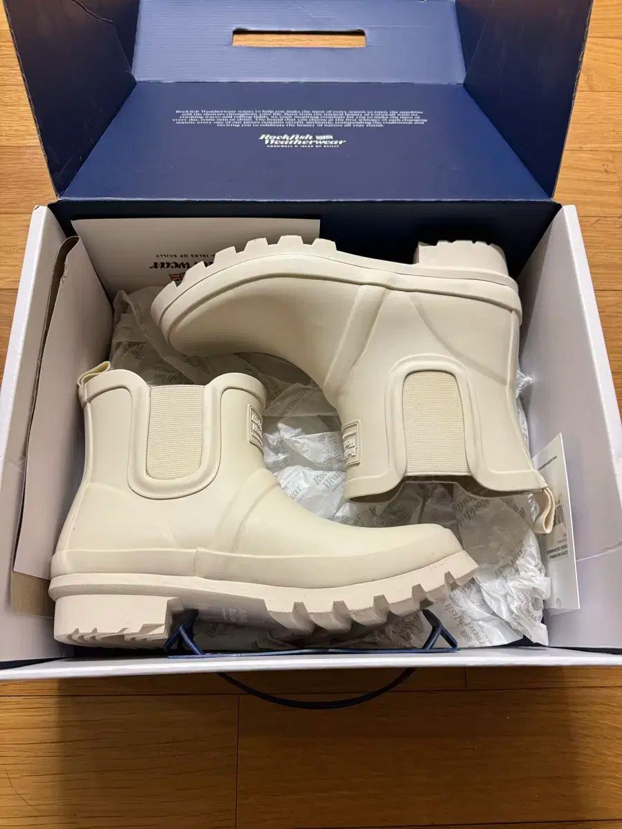 235 ー 240 ROCK FISH ロックフィッシュ オリジナル チェルシー レインブーツ アイボリー KIN-KAAI_COM