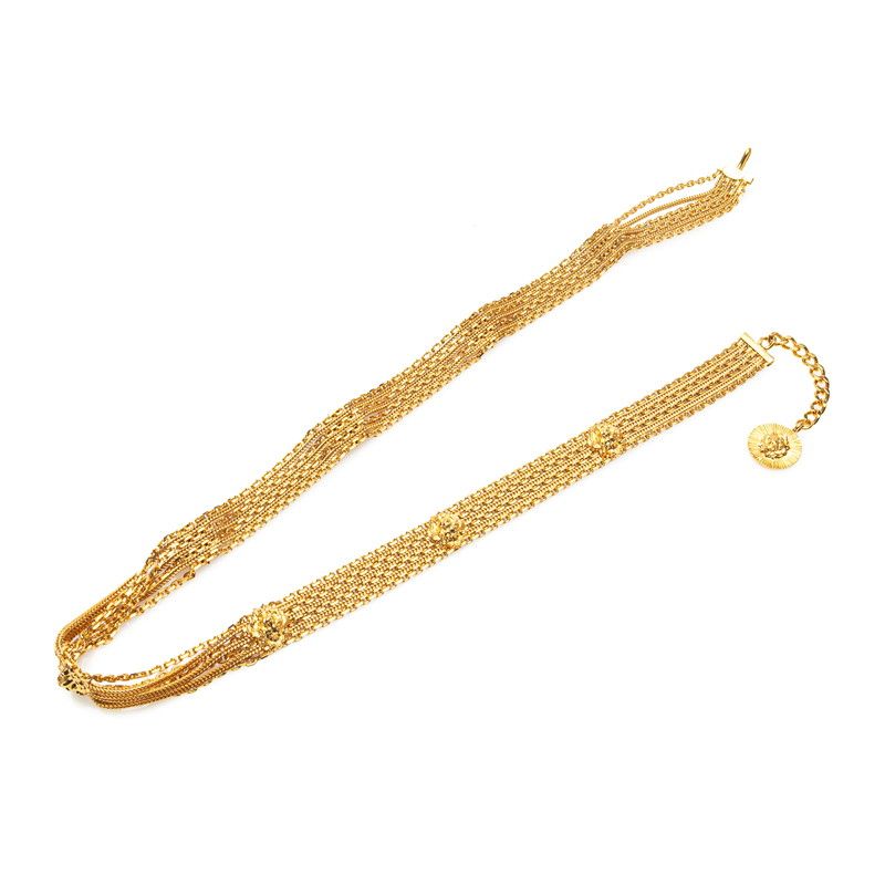 ゴールド【CHANEL】異素材リボンベルト ゴールド【CHANEL】異素材リボンベルト