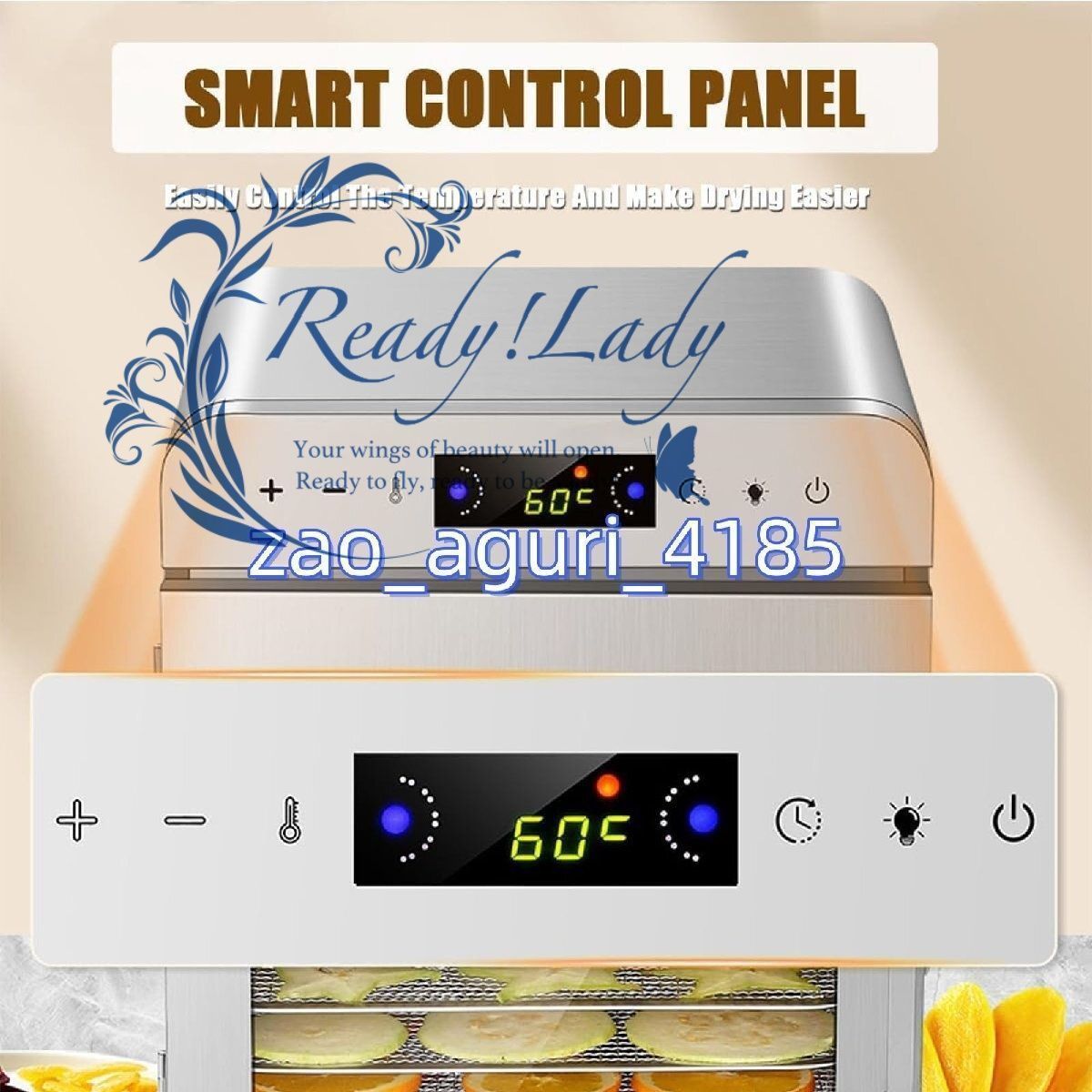 電気食品乾燥機 トレイ10段 24時間タイマー スマートコントロールパネル 30-90°C温度調節 脱水乾燥機 果物 野菜 肉乾燥機