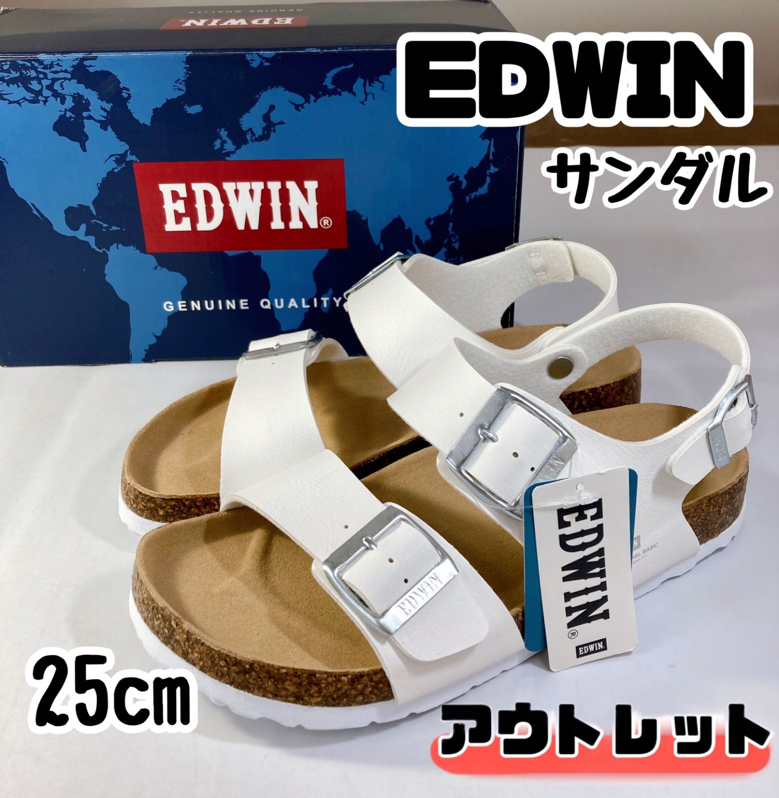 AZ381 EDWIN エドウィン サンダル 25cm / ホワイト レディース - メルカリ