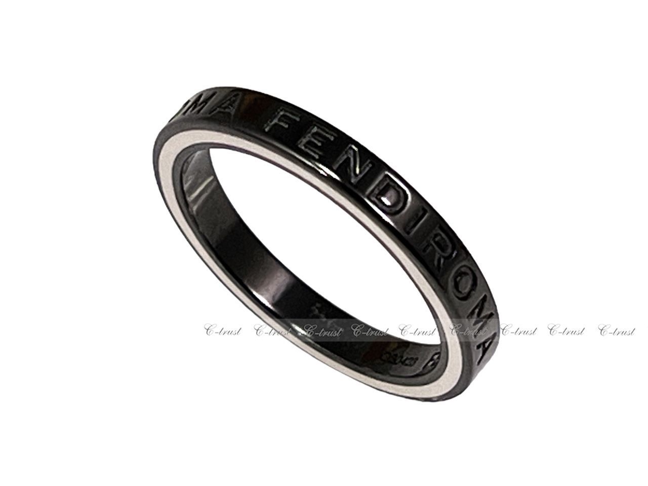 FENDI フェンディ　リング　ファイブリング ルテニウムカラー　M FENDI フェンディ リング RING 指輪 ルテニウム ロゴ メンズ