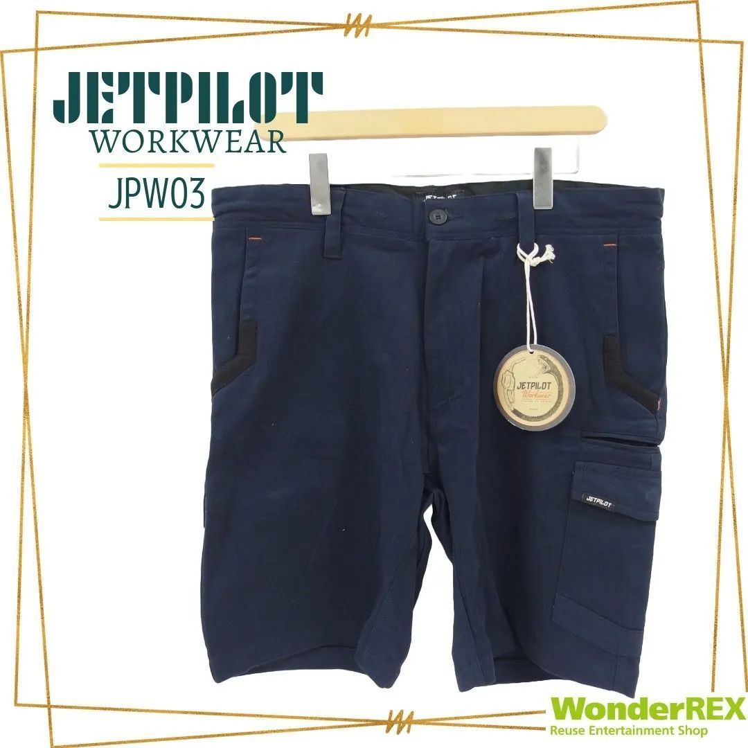 JETPILOT ワークパンツ JPW03  34 LLサイズ相当 ボトムス パンツ ハーフパンツ 軽量  作業服 アウトドア ネイビー