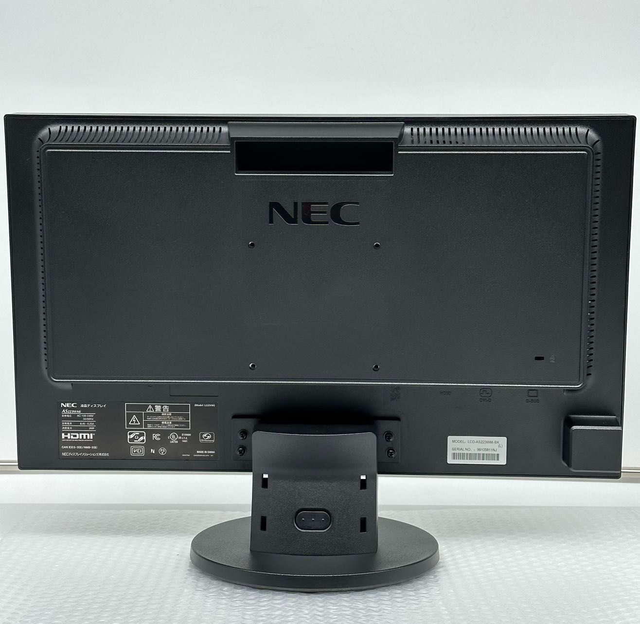 NEC 21.5型IPSワイド液晶ディスプレイ(黒) LCD-AS223WMI-BK 中古