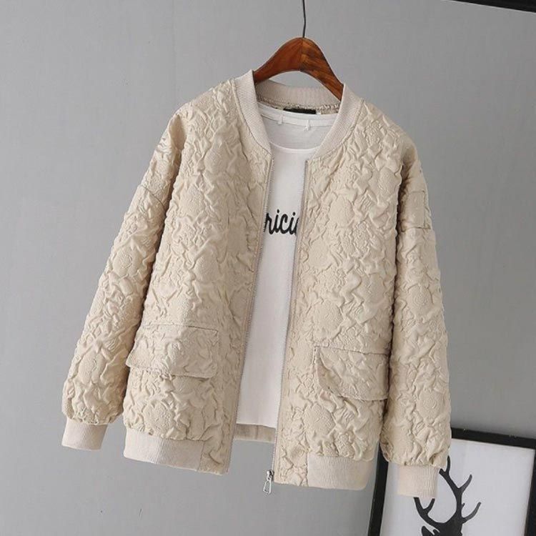 春 アウター ノーカラー ジャケット レディース ショート