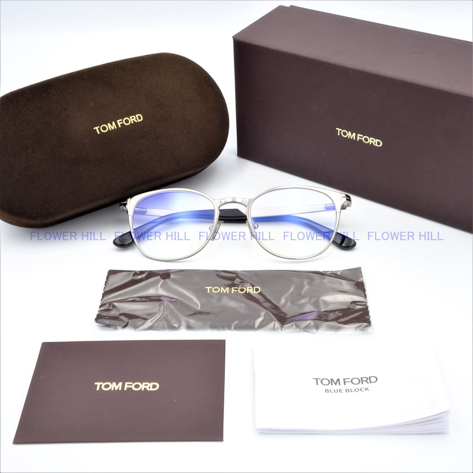 トムフォード 高級メガネ TF5732-B 014 メタルフレーム シルバー