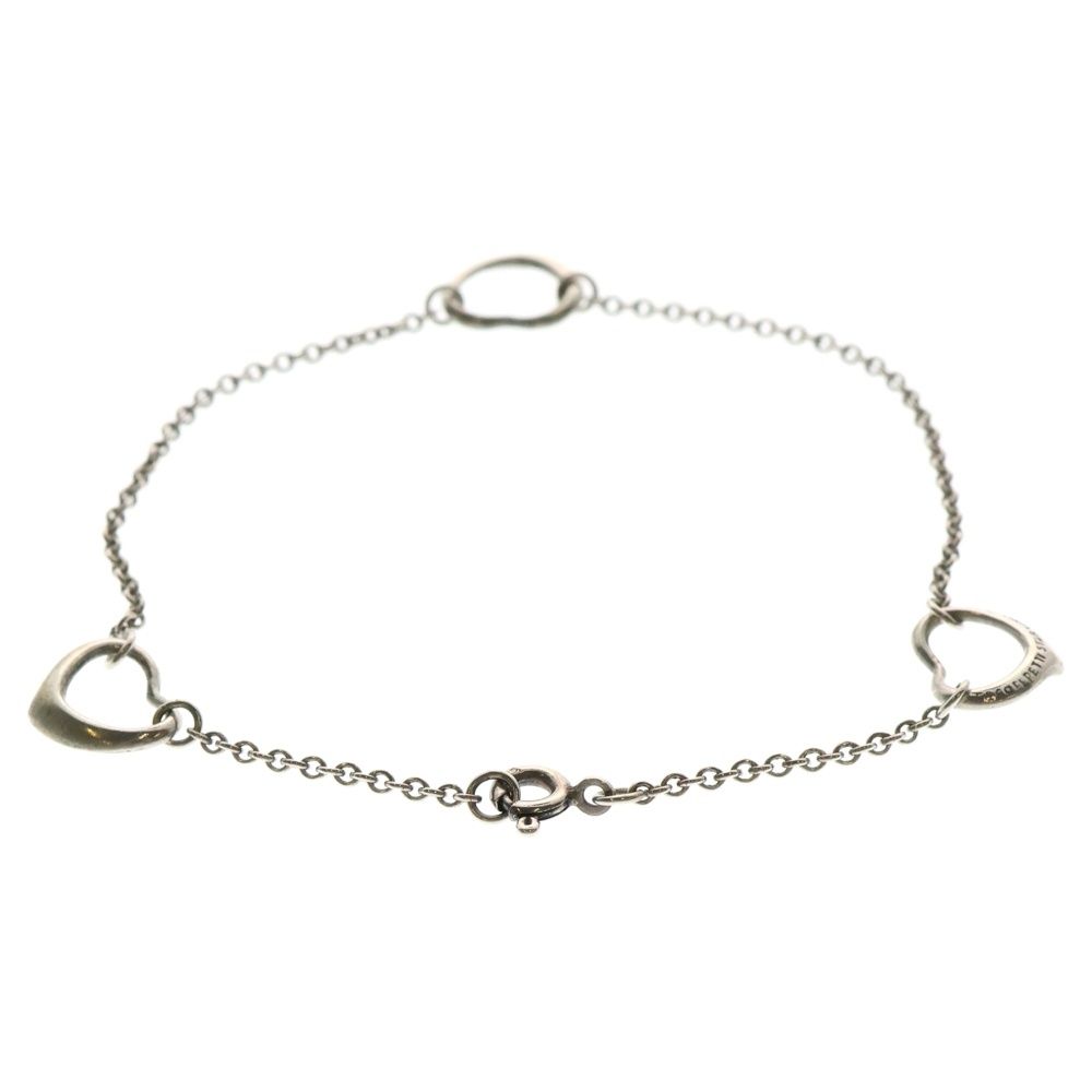 TIFFANY-Co ティファニー オープンハート トリプル ブレスレット SV925 シルバー チェーン