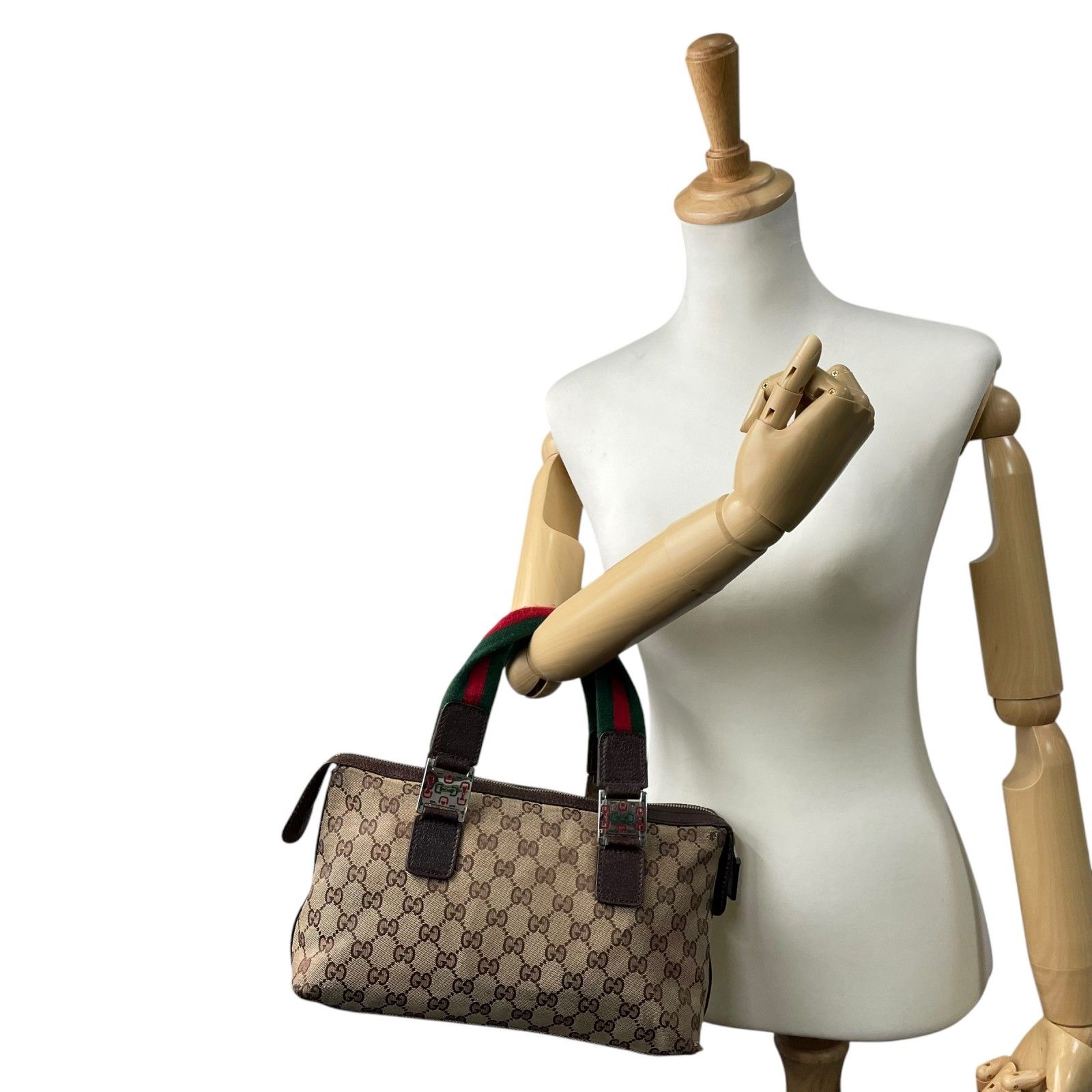GUCCI グッチ ハンドバッグ GGキャンバス シェリーライン ホースビット  