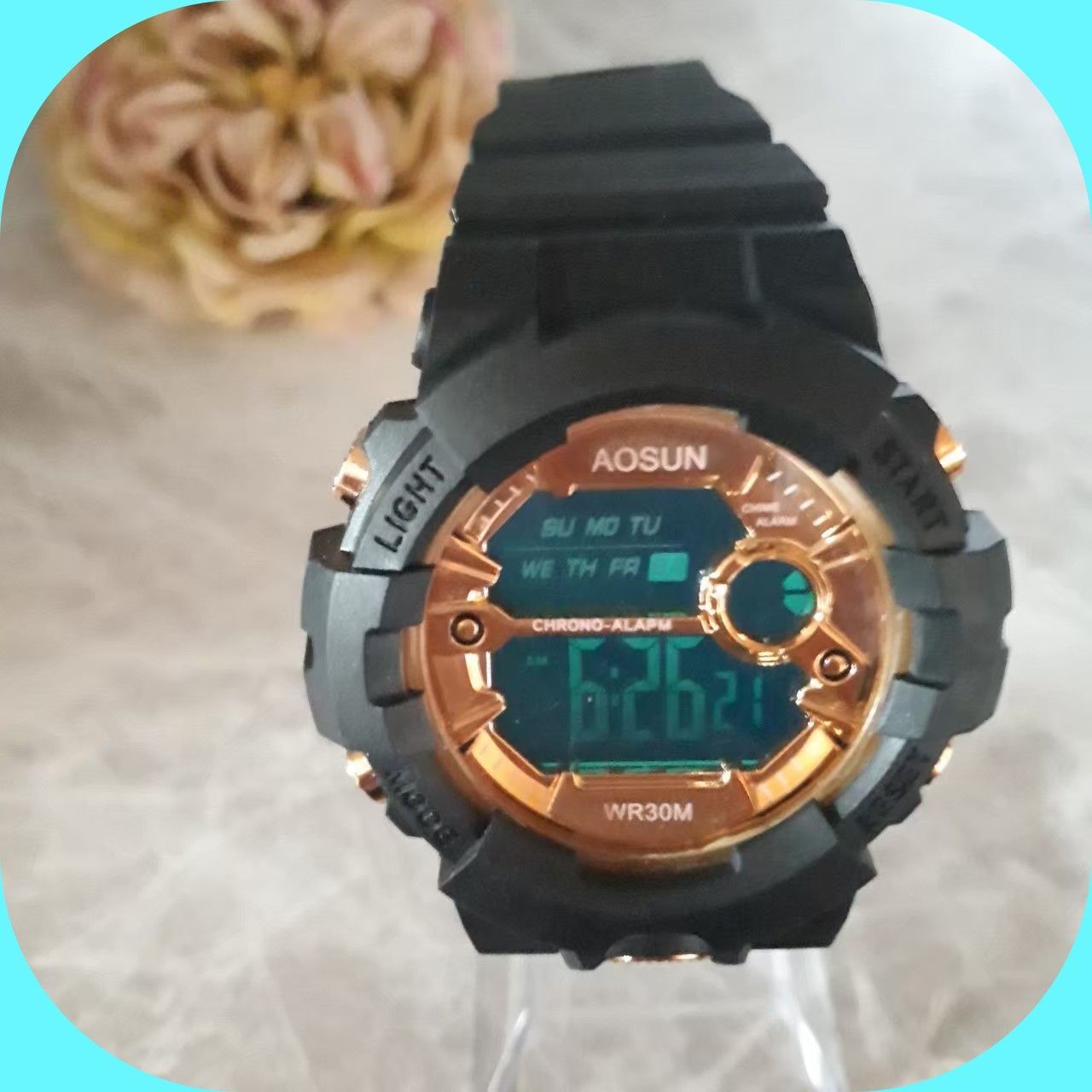 新品LEDデジタル多機能メンズ レディースボーイズ ガールズ 腕時計黒