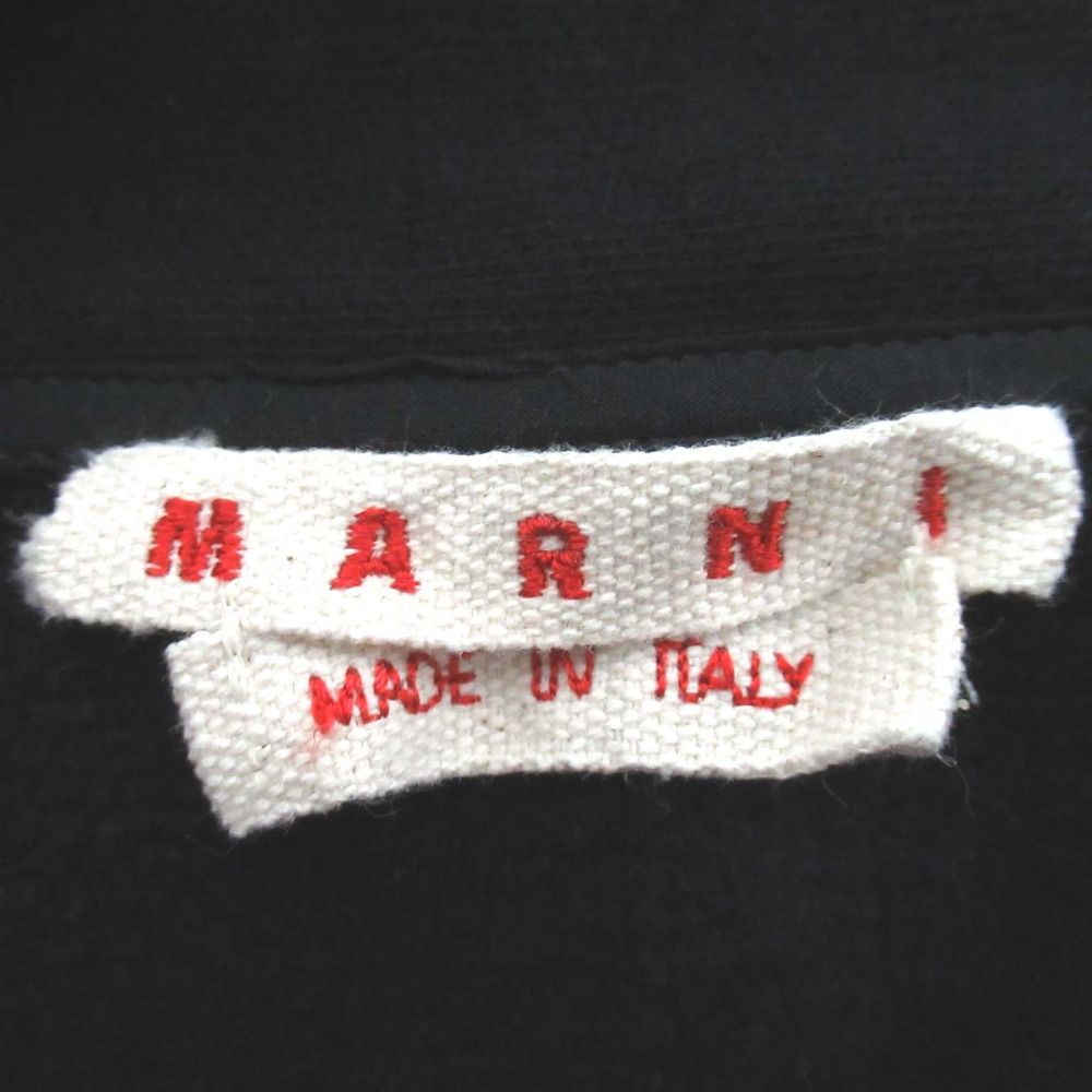 MARNI - 良品 21AW MARNI マルニ 裏起毛 Vネック プルオーバー スウェットパーカー オーバーサイズ36 ブラック レディース 古着 中古 USED 良品 21AW MARNI マルニ 裏起毛 Vネック プルオーバー スウェット