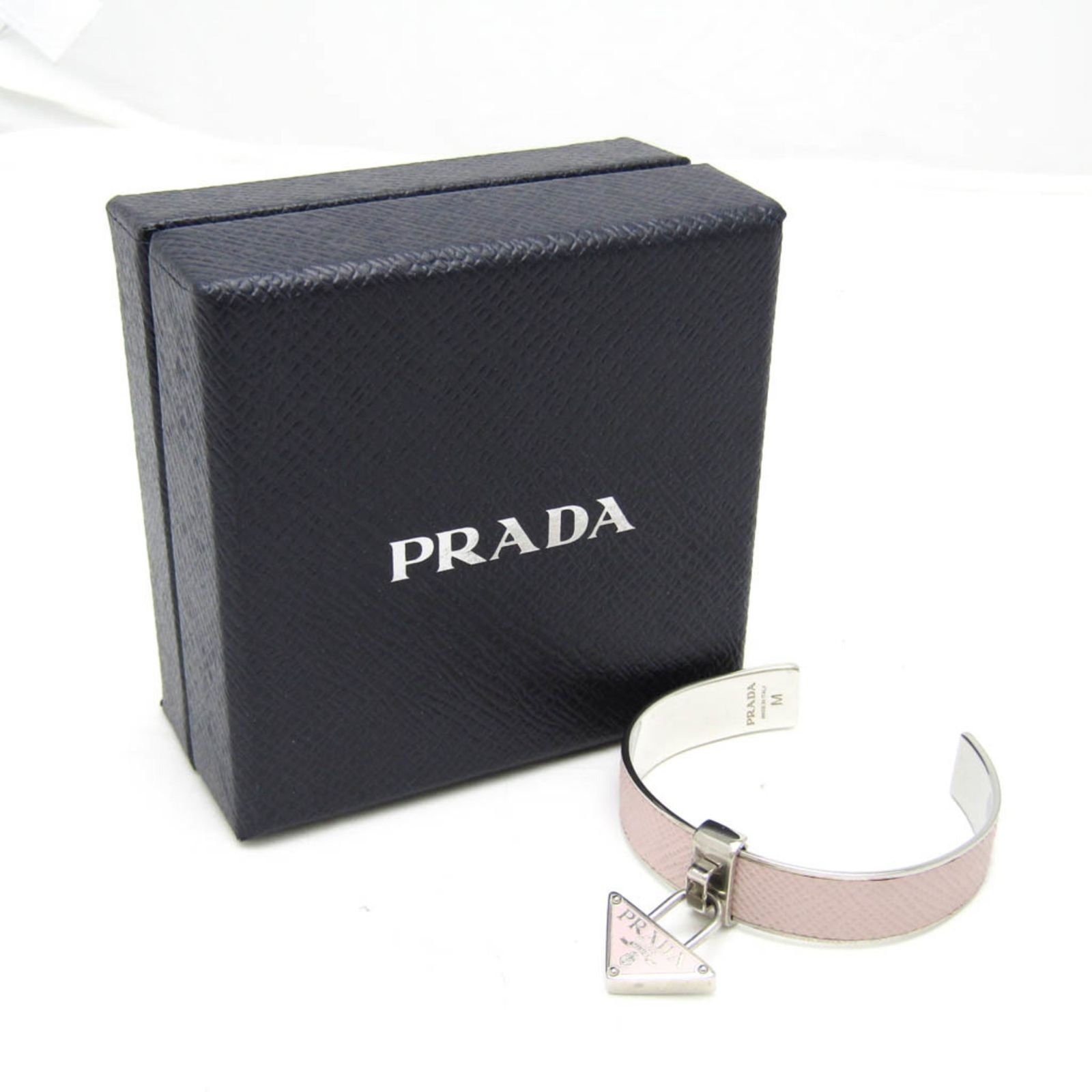 プラダ PRADA ブレスレット レザー フラワー 花 ベルト 赤 レッド /KH PRADA(プラダ) ブレスレット - レザー×シルバー ライトブルー×ダーク