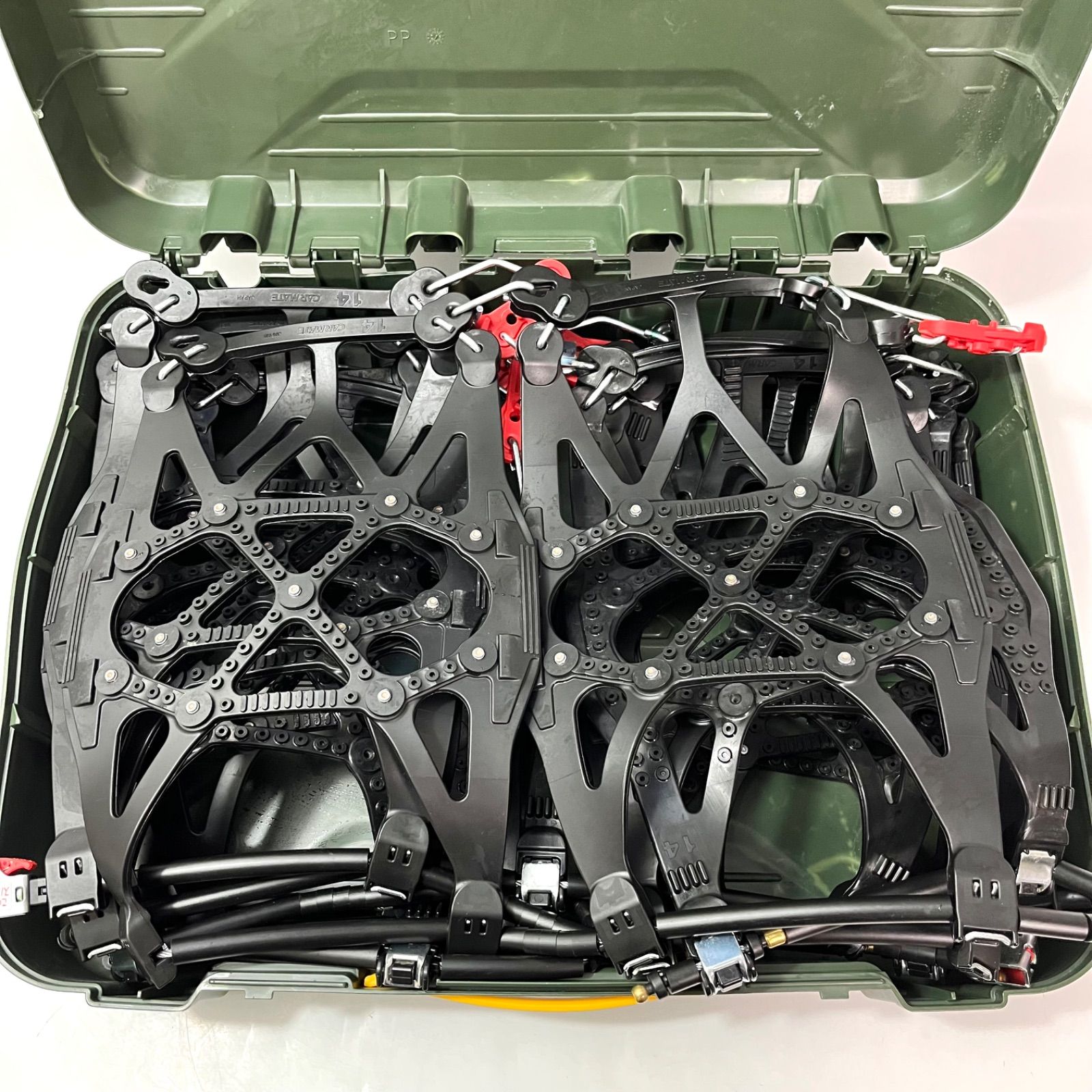 ky1007 カーメイト 簡単装着 日本製 非金属 タイヤチェーン バイアスロン クイックイージー QE14 225|45R18 225|50R17 215|50R18 215|55R17 215|65R16 215|70R15 195R15