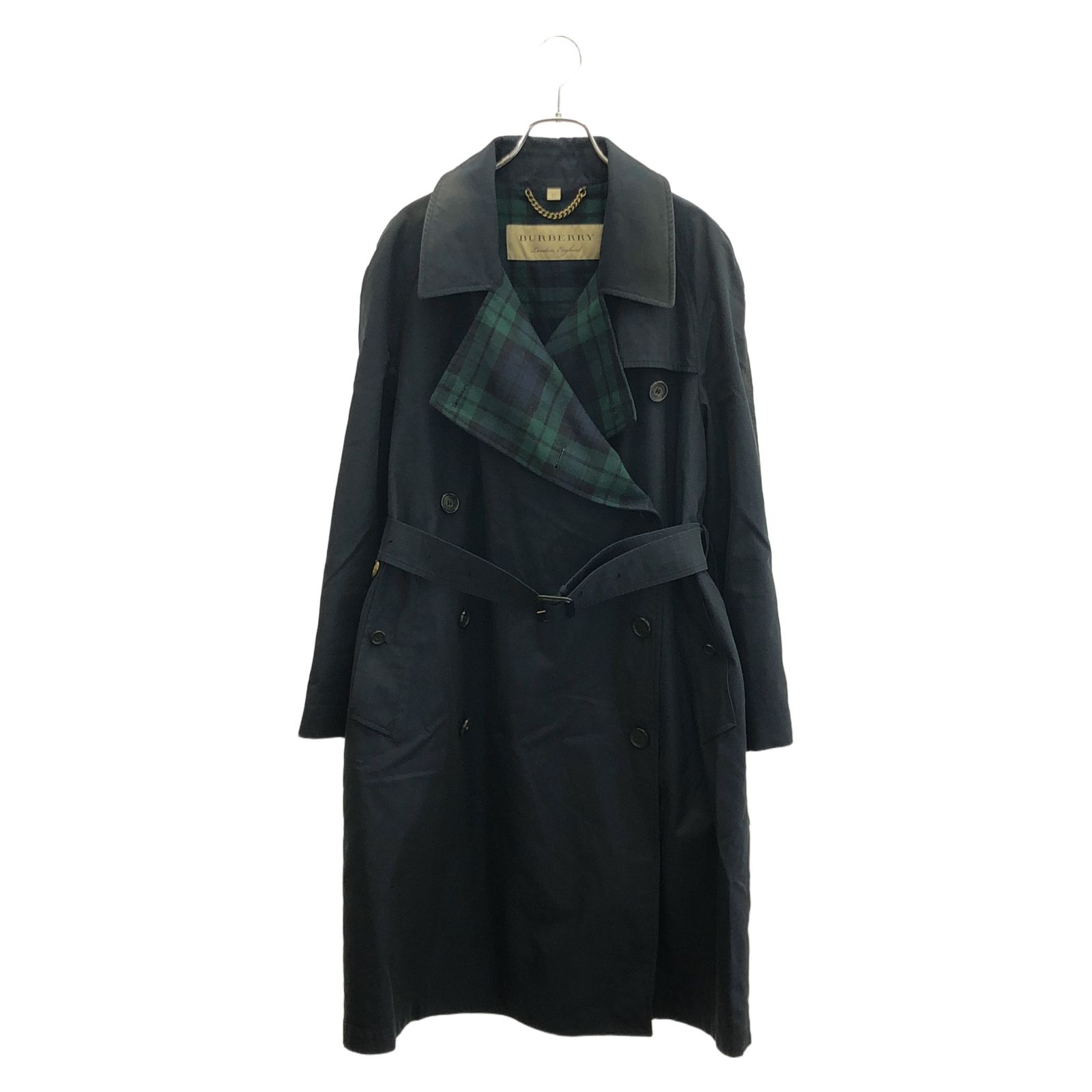 バーバリー BURBERRY トレンチコート コート ネイビー コットン コート レディース Used B