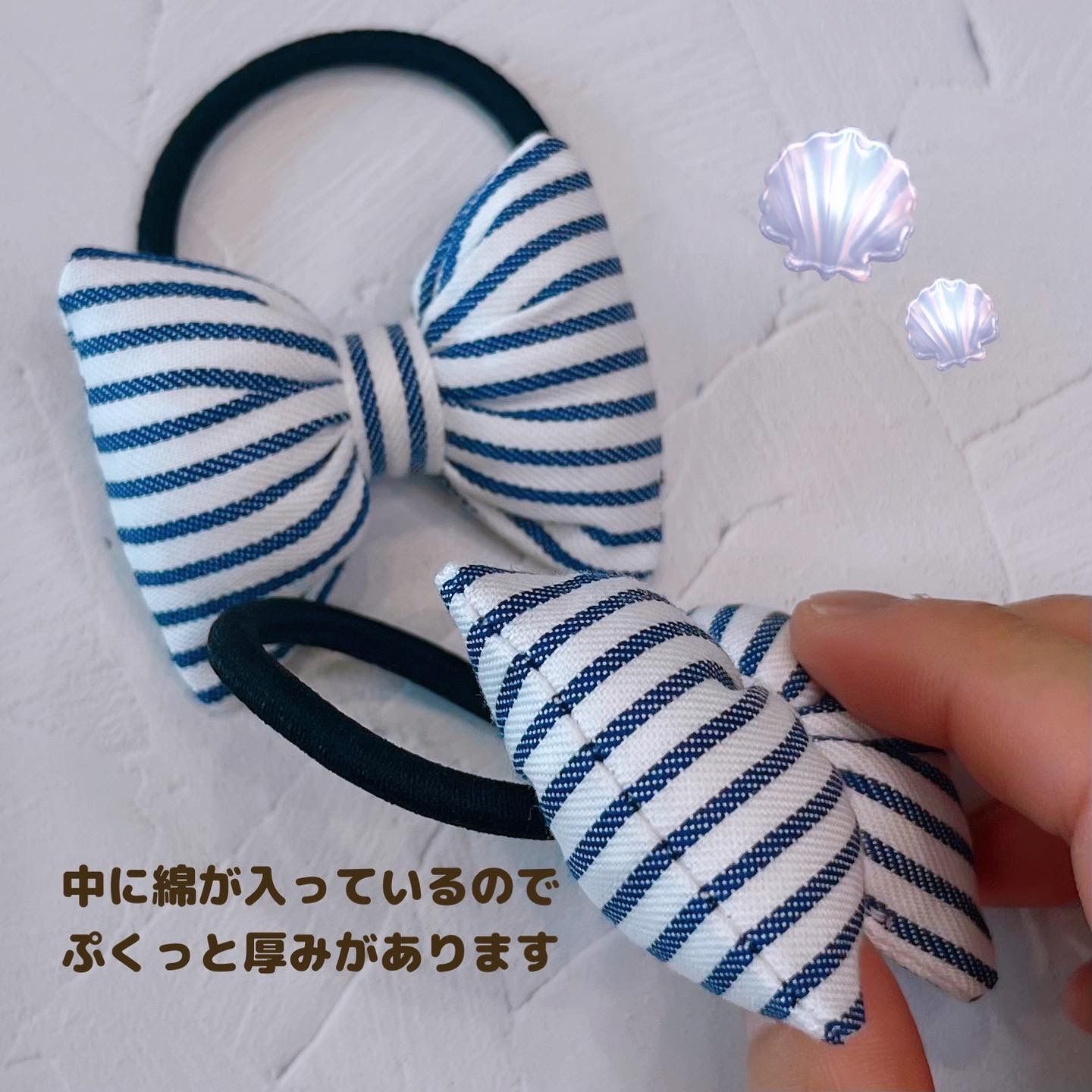 リボン ヘアゴム♡チェックリボン♡ピンクパープル♡シンプル