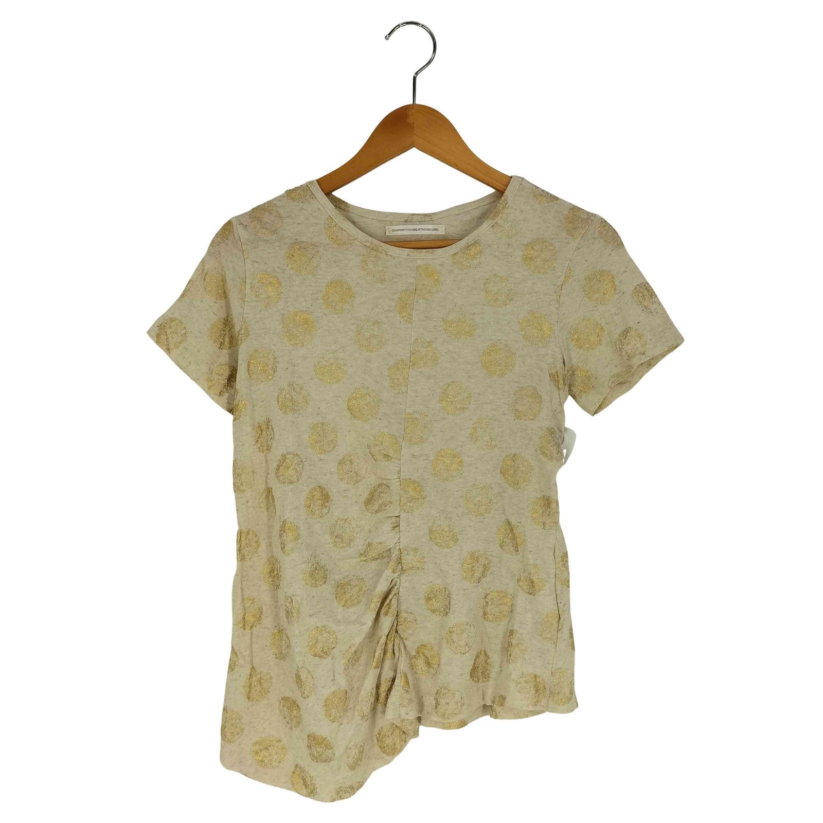 ワイズ Ys COMPOSITION SEE ATTACHED LABEL ドット フロントギャザー T