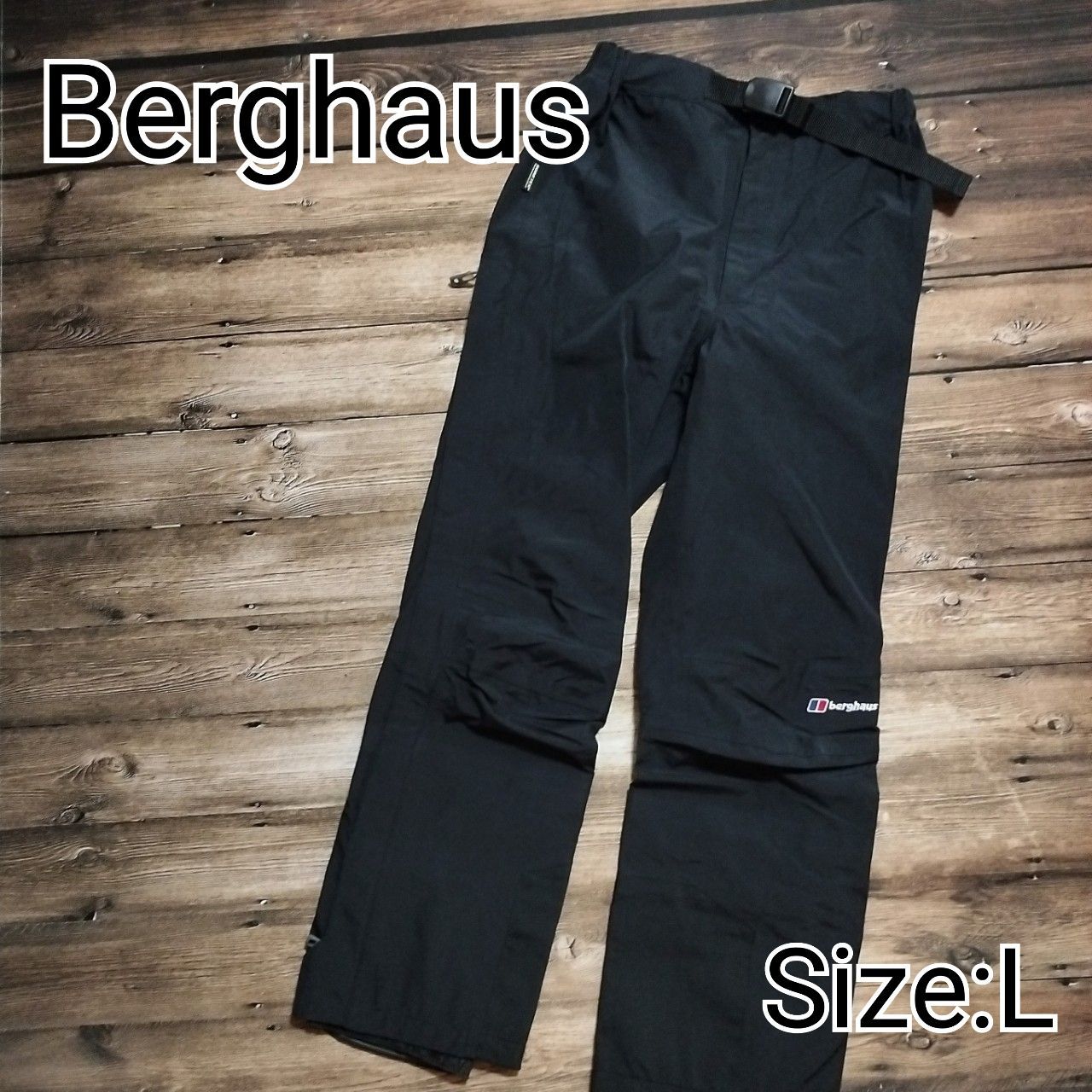 【美品】Berghaus バーグハウス GORE-TEX ゴアテックス レディース トレッキングパンツ パンツ ボトムス アウトドア スポーツウェア  ブラック 黒 ナイロン素材 防水 撥水【 Lサイズ　12 】(2292071 bbb500)