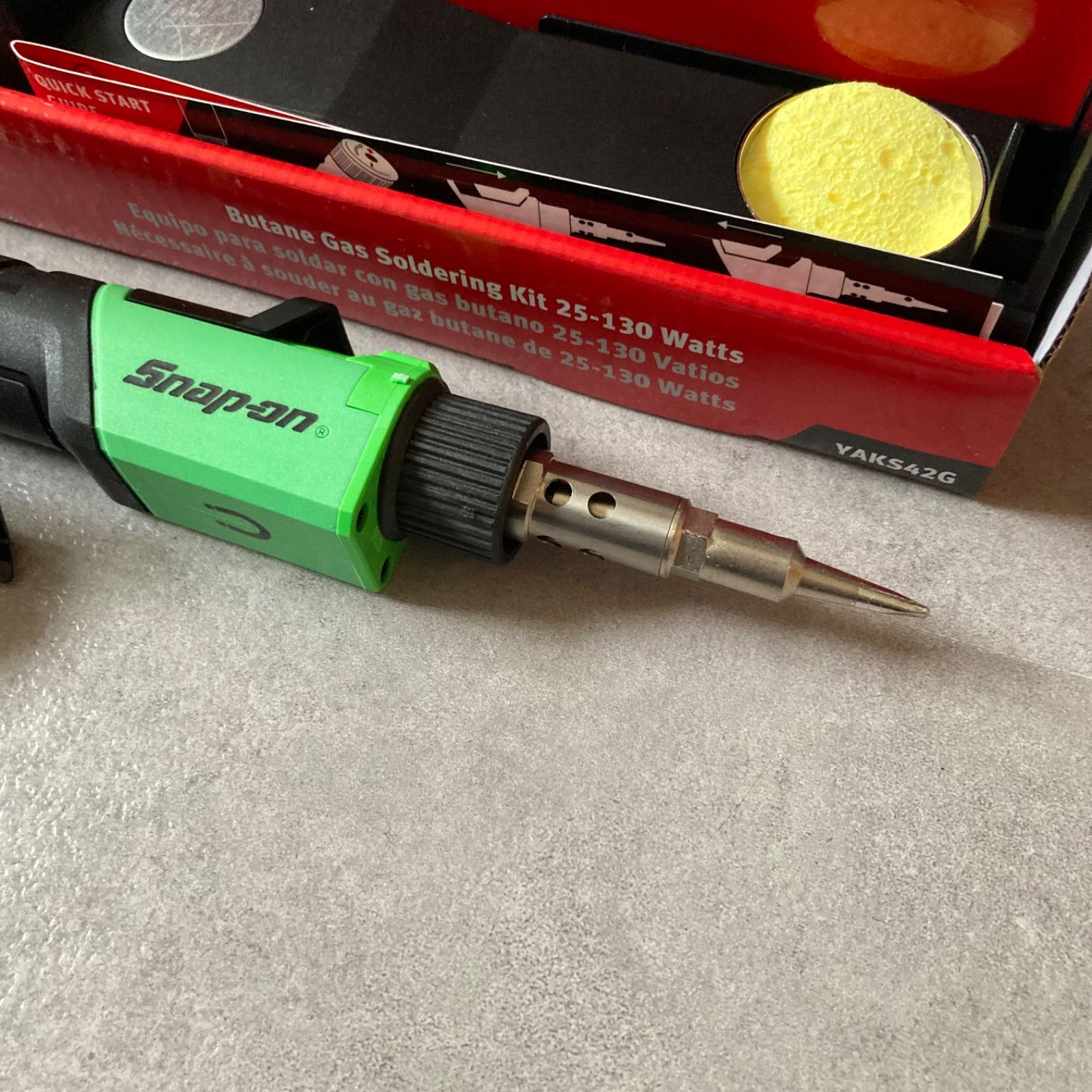 Snap-on スナップオン ブタンガス はんだこてキット 25-130ワット YAKS42G グリーン