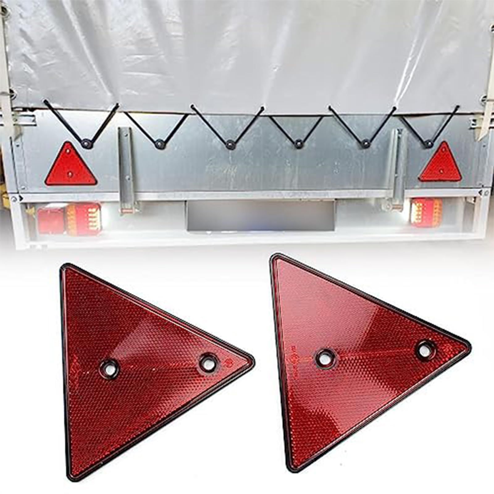 【在庫セール】小型 赤 軽量 汎用 自動車 ジェットトレーラー 取り付け カードトレーラー トラクター トラック 簡単 リフレクター リフレクター 三角 適用可能 (2枚) 三角反射板