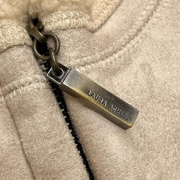 ローラアシュレイ LAURA ASHLEY ベスト ジャケット ノースリーブ フェイクスエード 無地 裏ボア ポリ100% M ベージュ 売れ筋商品|||レディース 古着 ローラアシュレイ LAURA ASHLEY ベスト ジャケット