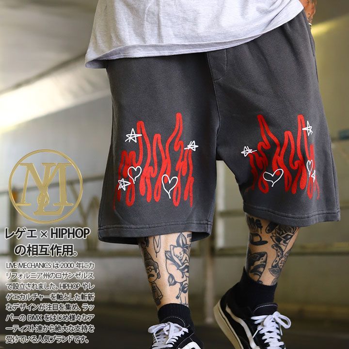 MECHANICS ハーフパンツ スウェット 半ズボン 短パン メンズ 全3色