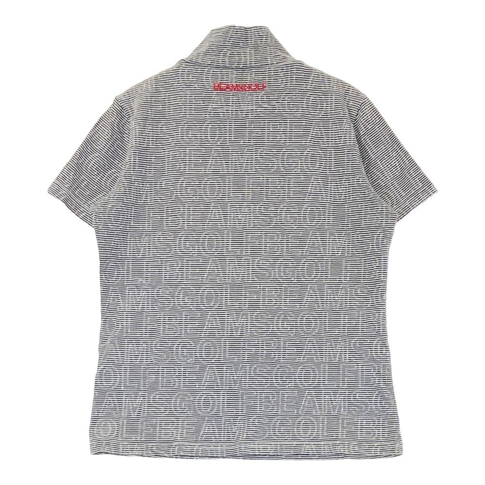 サイズ：M BEAMS GOLF ビームスゴルフ  ハイネック 半袖Tシャツ ロゴ刺繍  ホワイト系 [240101500145] ゴルフウェア メンズ ストスト BEAMS GOLF ビームスゴルフ ハイネック 半袖Tシャツ ロゴ刺繍