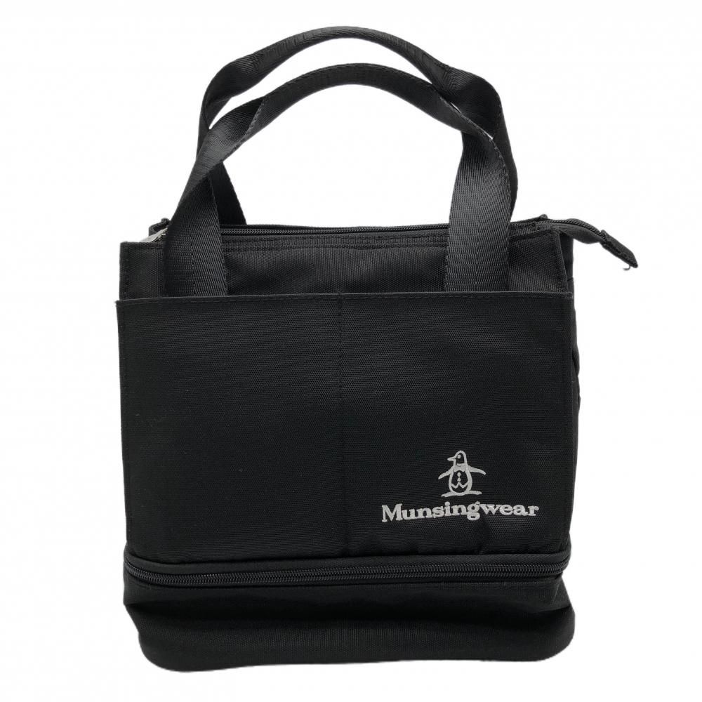 【超美品】マンシングウェア 二層式保冷カートバッグ 黒 内外ポケットゴルフ Munsingwear