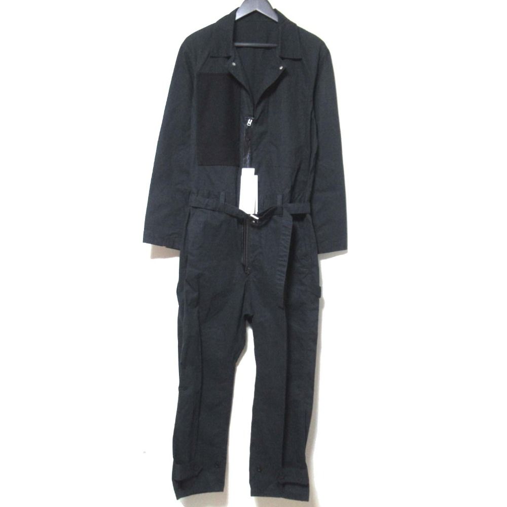 新品同様 Sacai サカイ 2023年モデル ロングスリーブ ジップアップ ベルテッド ジャンプスーツ オールインワン 23-03188M 1サイズ ブラック メンズ 古着 中古 USED