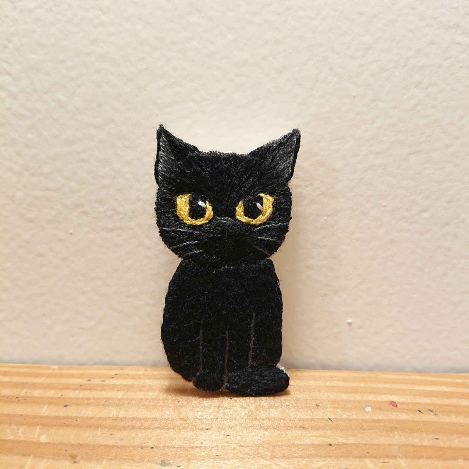 454]黒猫 猫の刺繍ブローチ 1点 - メルカリ