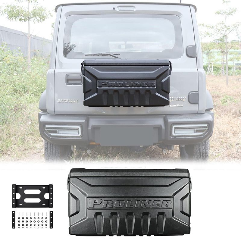 新型スズキジムニー リア収納ボックス JB64 JB74 テールゲート 工具箱 ツールボックス 小物収納 外装パーツ カスタム 設計 増設用 耐重 アウトドア