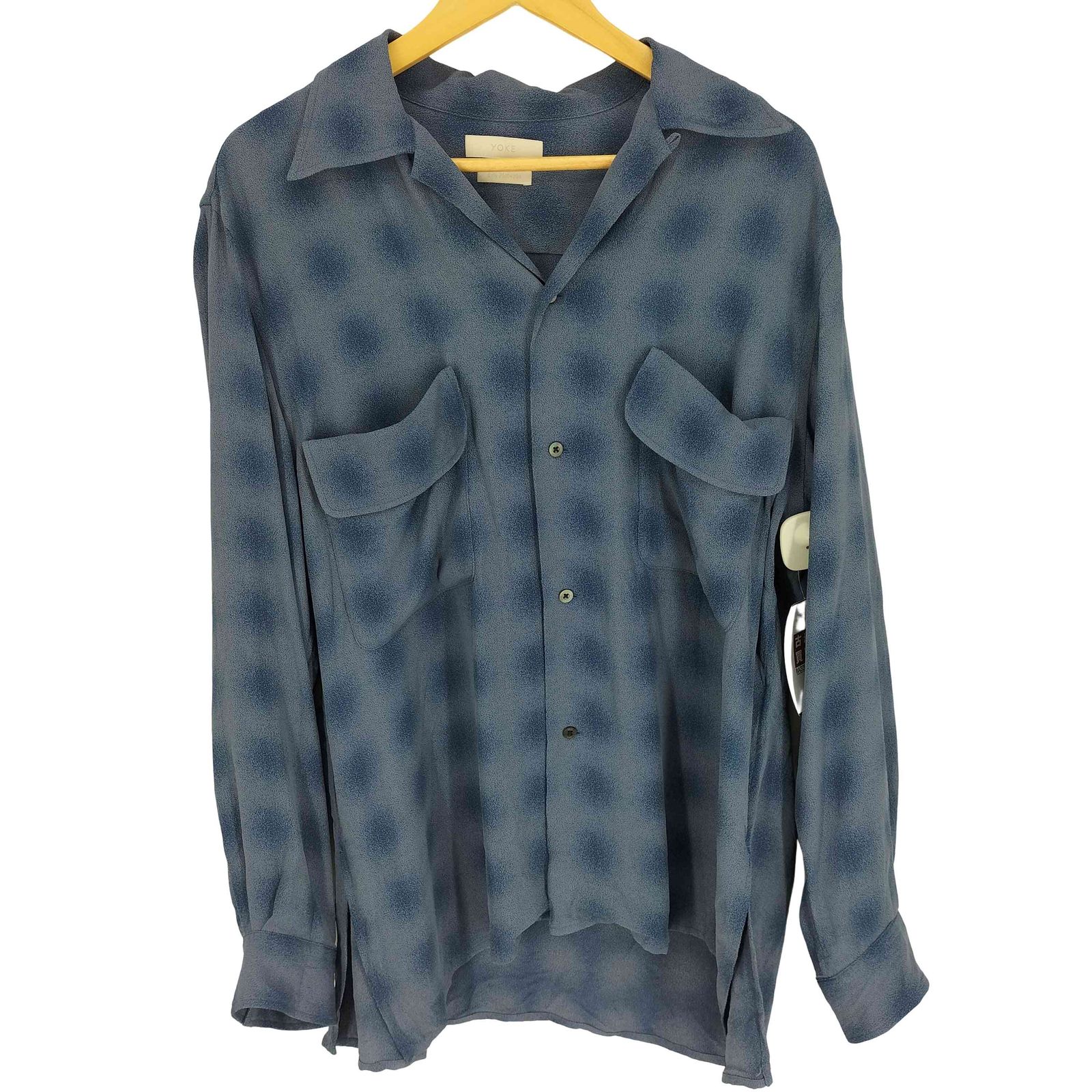 ヨーク YOKE 25SS BLURRED OMBRE PLAID OPEN COLLAR SHIRT オンブレ