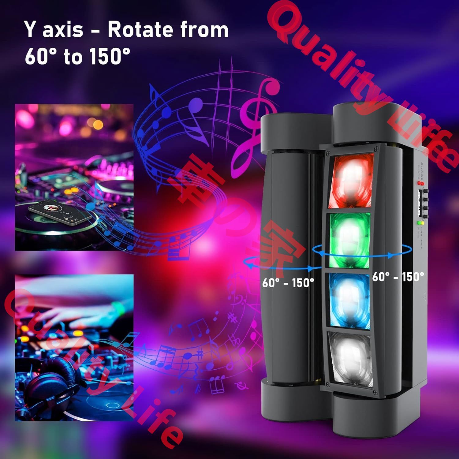 ムービングライト 8x3W RGBW LED 舞台照明 ディスコライト ステージライト ステージ照明 DMX512 7 13CH DJ disco light for party 回転 高輝度 音声連動 舞台 LM30A NEXPOTALLINN_EU