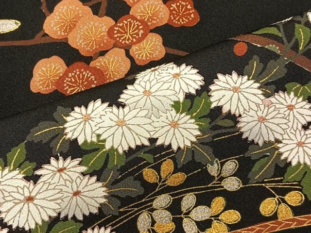 平和屋着物□豪華黒留袖 駒刺繍 鳳凰几帳花文 金銀彩 正絹 逸品 平和屋着物□豪華黒留袖 駒刺繍 鳳凰几帳花文 金銀彩 正絹 逸品