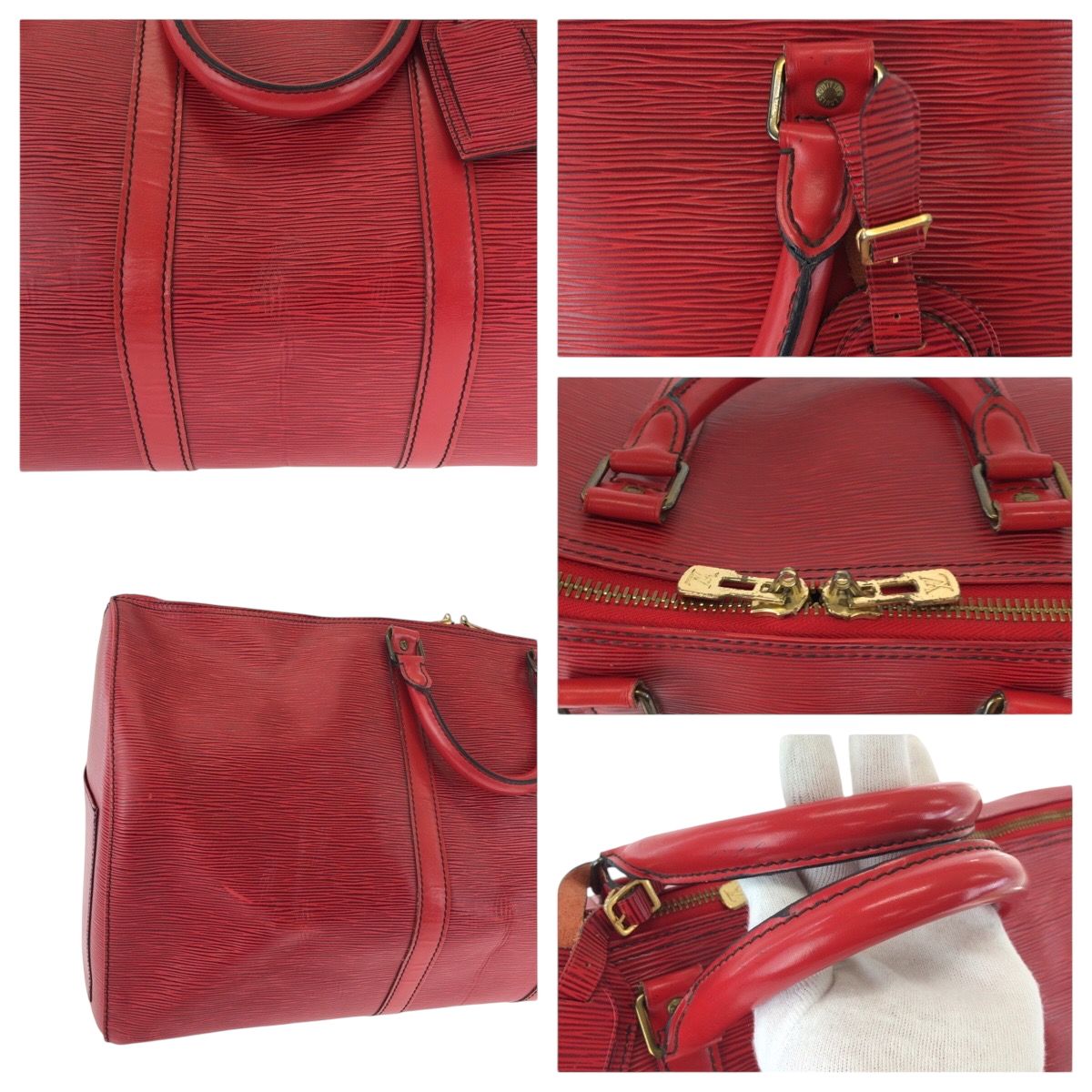 LOUIS VUITTON ルイヴィトン エピ キーポル55 レッド ゴールド