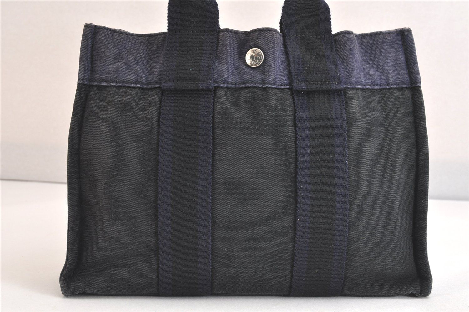 HERMES エルメス フールトゥ PM ヴィンテージ ハンドトートバッグ 財布 キャンバス ブラック 2779N