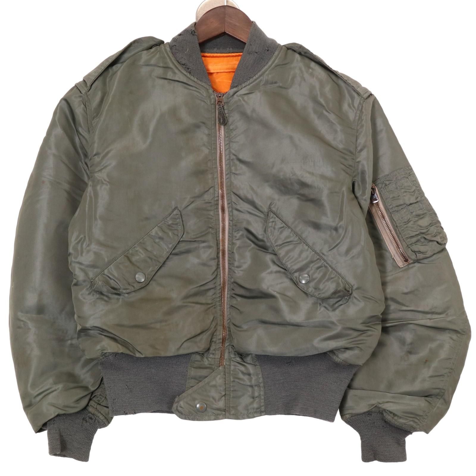 60年代 米軍実物 U.S.AIRFORCE L-2B フライトジャケット ミリタリー オリーブ (メンズ S) 中古 古着 A0273