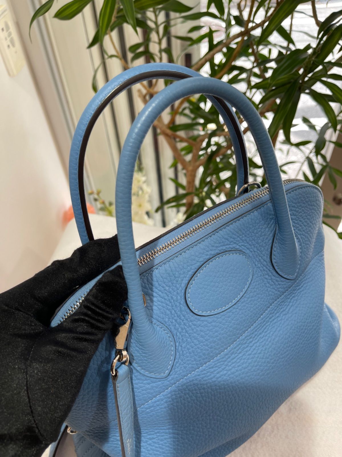 美品】HERMES エルメス ボリード31 トリヨンクレマンス ブルー 